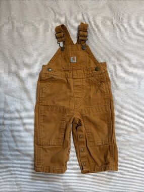 Baby Carhartt 6m Tan Canvas Overalls with Pockets